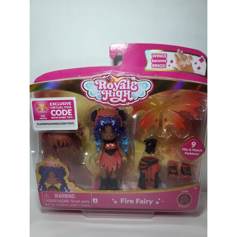 Brand New Royale High Fire Fairy Fashion Doll With Exclusive Virtual Item Code